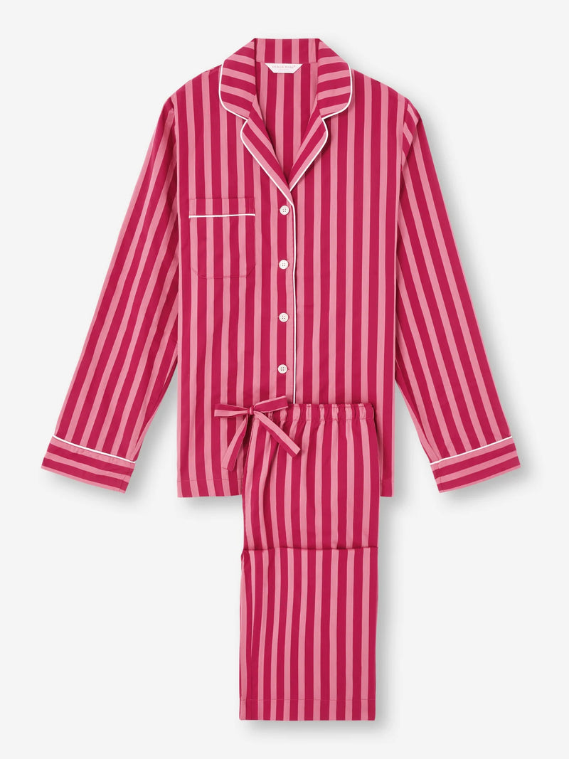 DEREK ROSE WOMEN'S PAJAMA SET - CAPRI 25 COTTON BATISTE PINK