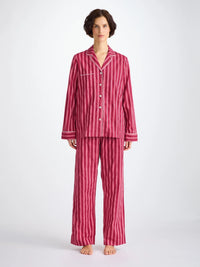 DEREK ROSE WOMEN'S PAJAMA SET - CAPRI 25 COTTON BATISTE PINK