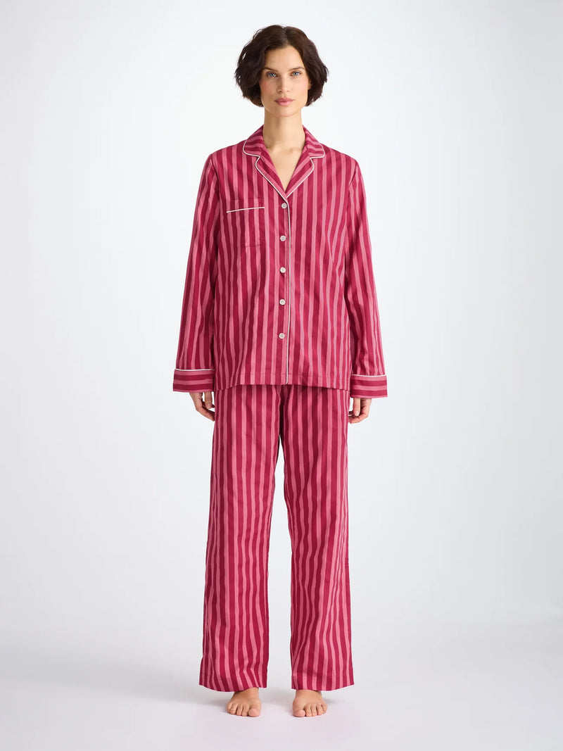 DEREK ROSE WOMEN'S PAJAMA SET - CAPRI 25 COTTON BATISTE PINK