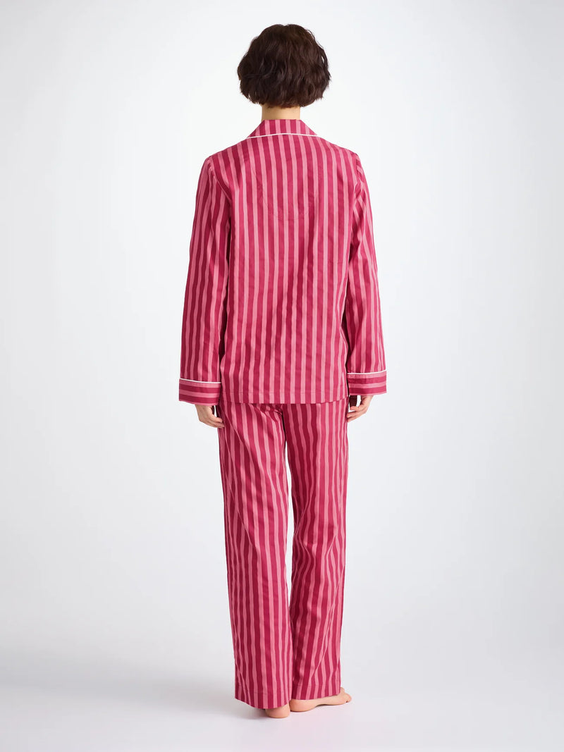 DEREK ROSE WOMEN'S PAJAMA SET - CAPRI 25 COTTON BATISTE PINK