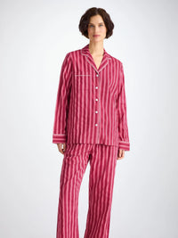 DEREK ROSE WOMEN'S PAJAMA SET - CAPRI 25 COTTON BATISTE PINK