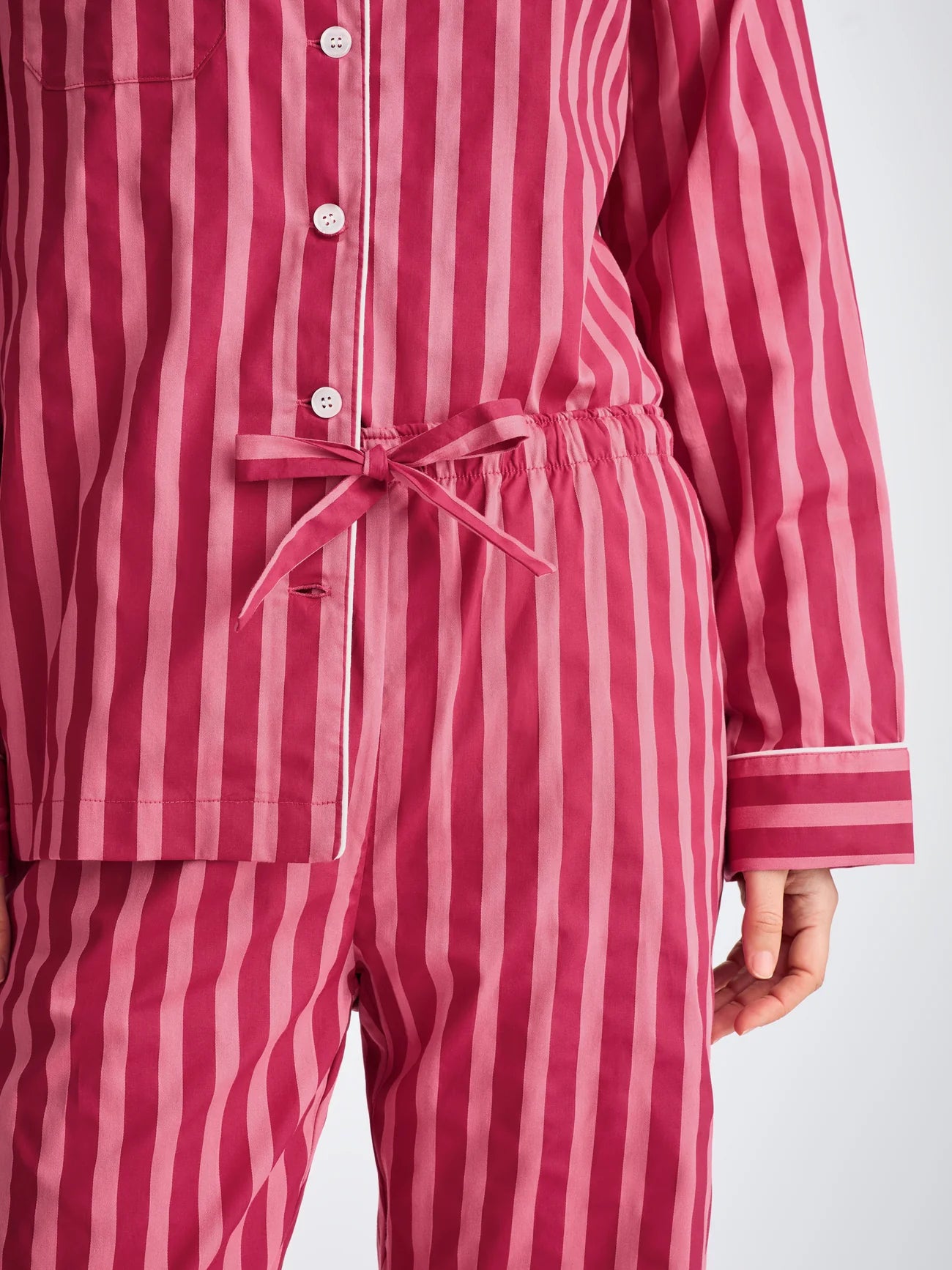 DEREK ROSE WOMEN'S PAJAMA SET - CAPRI 25 COTTON BATISTE PINK