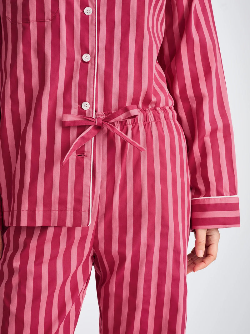 DEREK ROSE WOMEN'S PAJAMA SET - CAPRI 25 COTTON BATISTE PINK