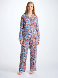 DEREK ROSE WOMEN'S PAJAMA SET - COTTON BATISTE MULTI JUNGLE PAISLEY PRINT