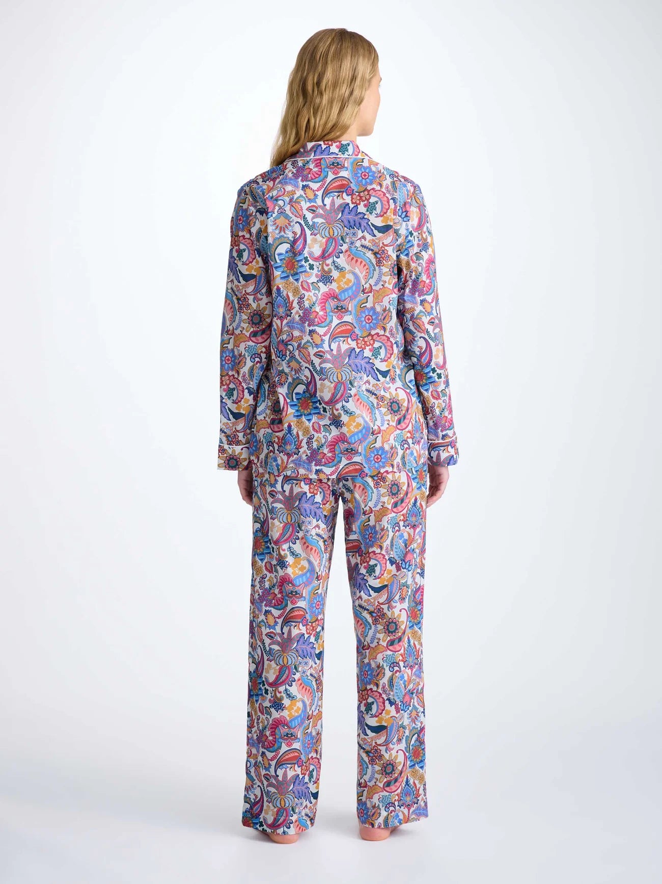 DEREK ROSE WOMEN'S PAJAMA SET - COTTON BATISTE MULTI JUNGLE PAISLEY PRINT