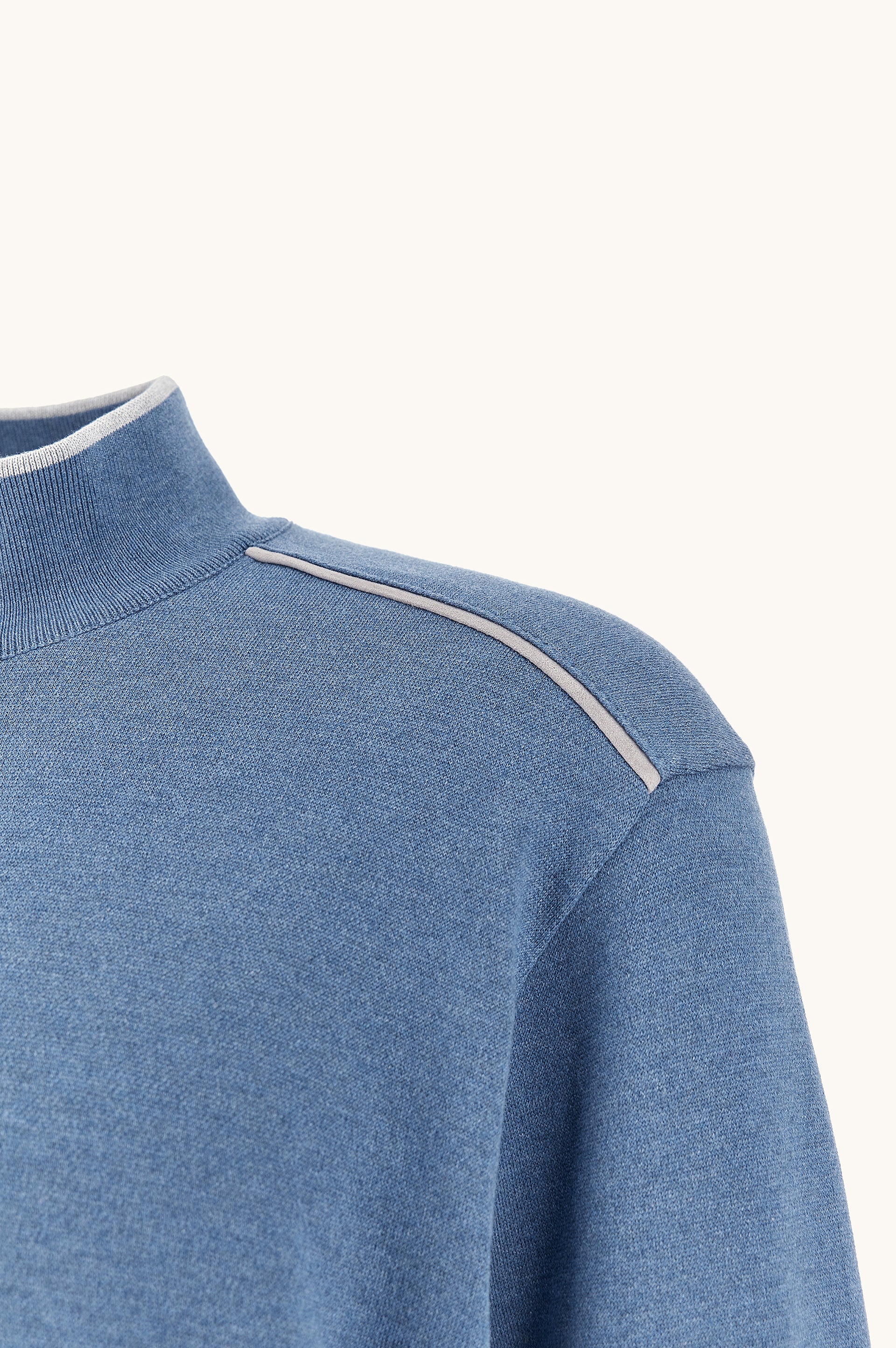 PAUL & SHARK MEN'S COTTON/SILK HALF ZIP SWEATER - COLONIAL BLUE