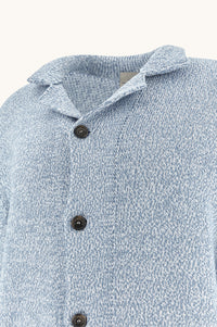 PAUL & SHARK MEN'S RIVIERA FEATHER CREW CARDIGAN - LIGHT BLUE MARL
