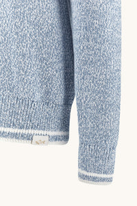 PAUL & SHARK MEN'S RIVIERA FEATHER CREW CARDIGAN - LIGHT BLUE MARL