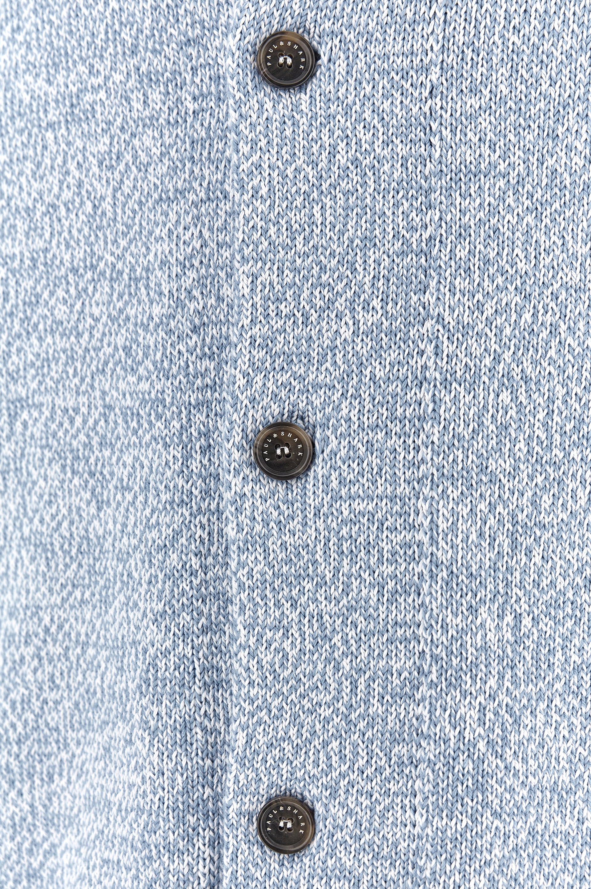 PAUL & SHARK MEN'S RIVIERA FEATHER CREW CARDIGAN - LIGHT BLUE MARL