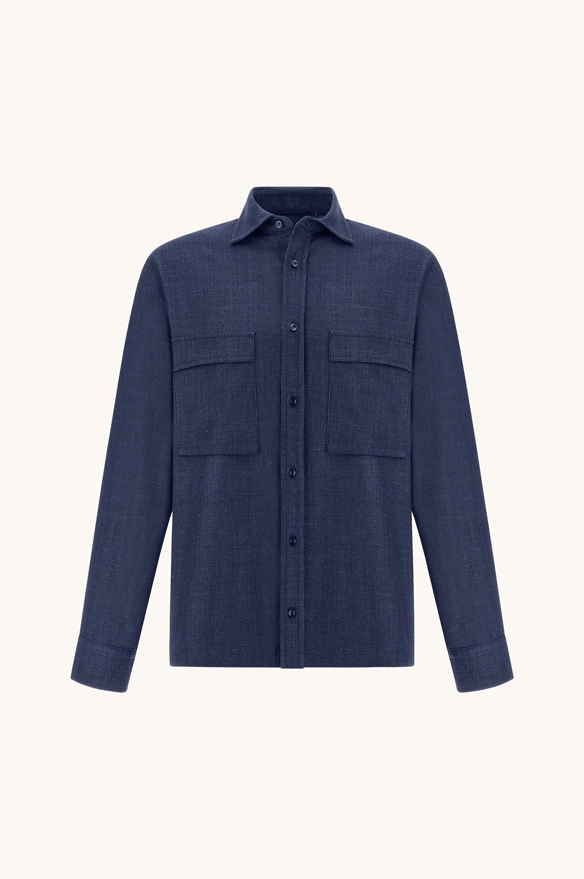 PAUL & SHARK MEN'S LORO PIANA JERSEY OVERSHIRT JACKET - DENIM