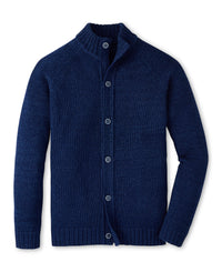 PETER MILLAR TILDEN FULL-BUTTON SWEATER - NAVY