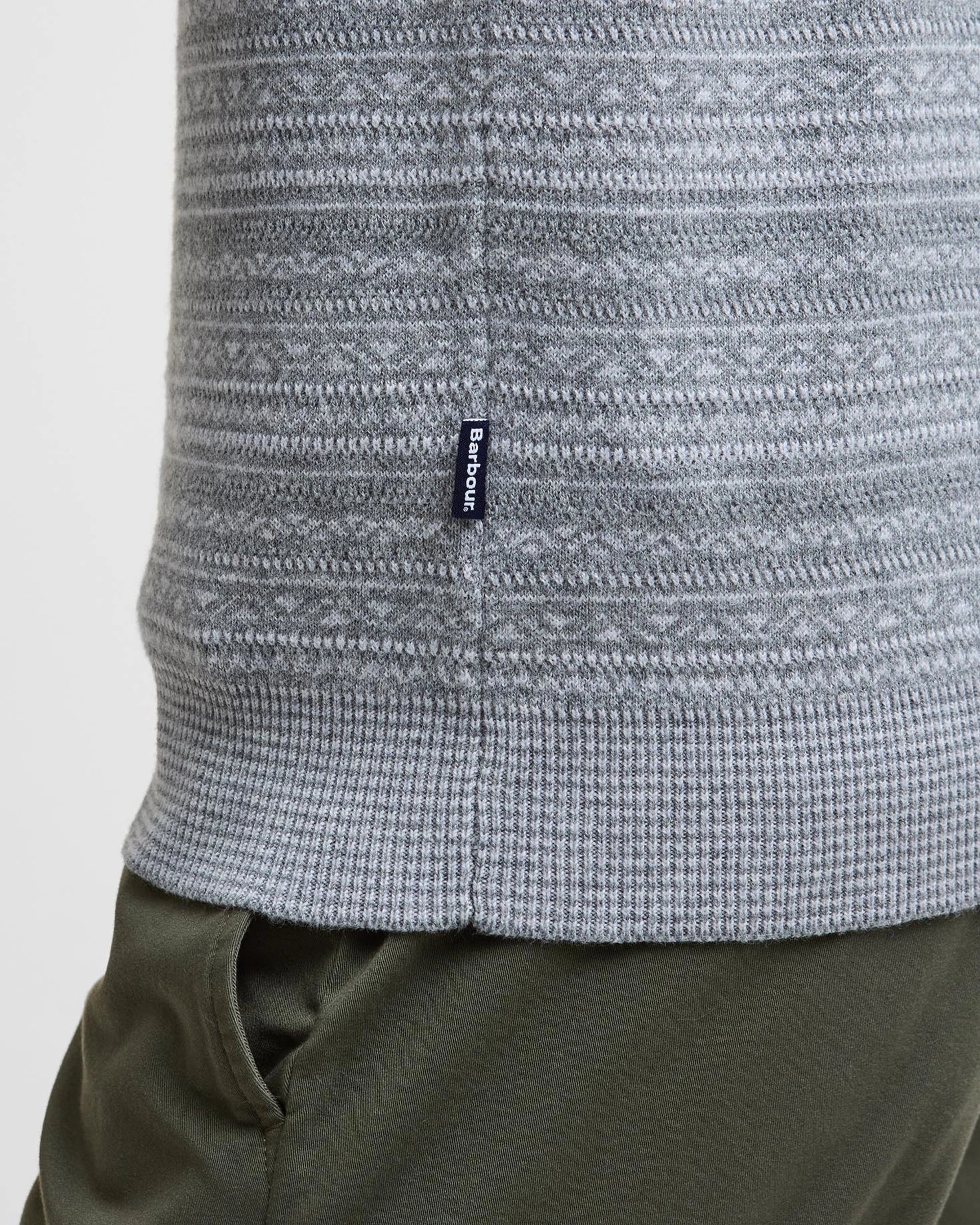 BARBOUR DARTFIELD HALF-ZIP SWEATER - LIGHT GREY