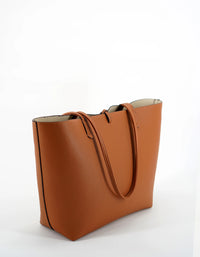 REMI/REID DEPARTURE STRIPE REVERSIBLE TOTE BAG - CAMEL/CREAM