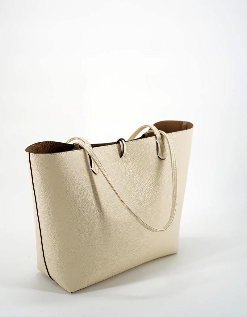 REMI/REID DEPARTURE REVERSIBLE TOTE BAG - CREAM/TAUPE