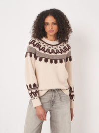 REPEAT MERINO FAIRISLE SWEATER - NATURAL
