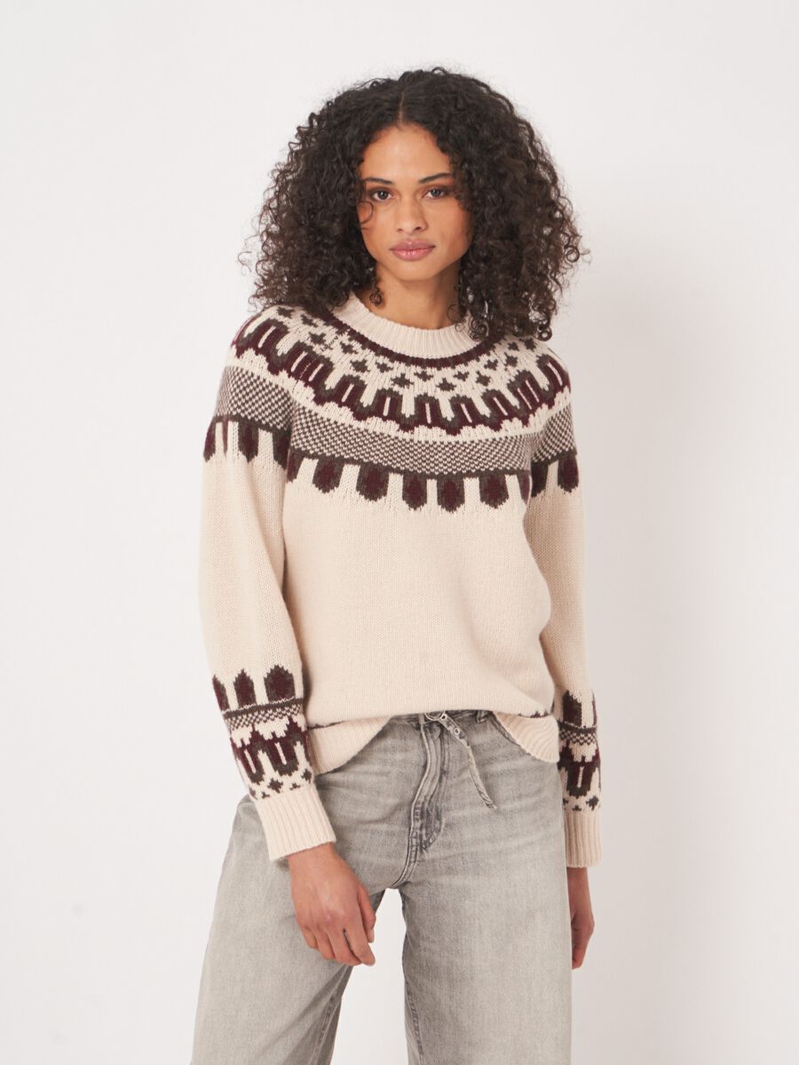 REPEAT MERINO FAIRISLE SWEATER - NATURAL