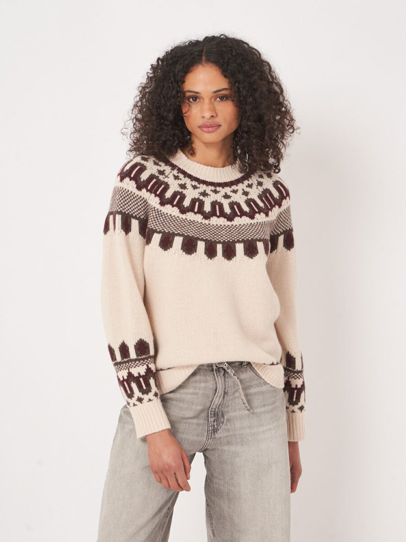 REPEAT MERINO FAIRISLE SWEATER - NATURAL