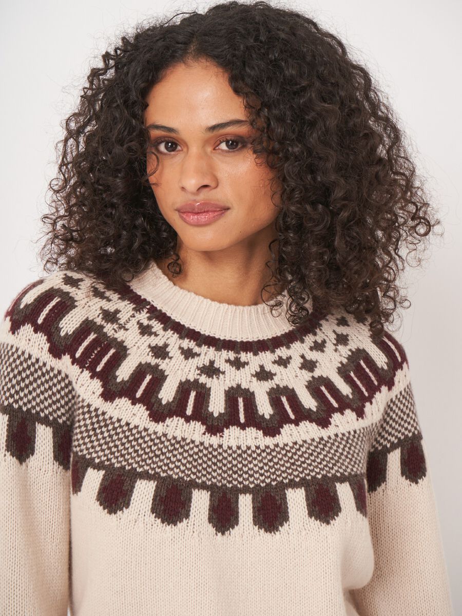 REPEAT MERINO FAIRISLE SWEATER - NATURAL