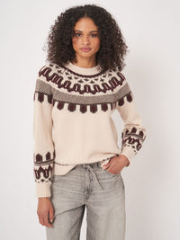 REPEAT MERINO FAIRISLE SWEATER - NATURAL