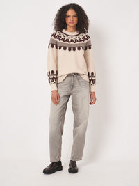 REPEAT MERINO FAIRISLE SWEATER - NATURAL