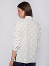 VILAGALLO EMBROIDERED FLOWERS BLOUSE - WHITE