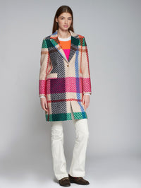 VILAGALLO PLAID COAT - CAMEL