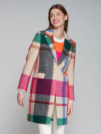 VILAGALLO PLAID COAT - CAMEL