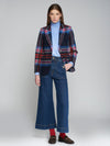 VILAGALLO PLAID JACKET - HEATHER NAVY, PINK & ORANGE