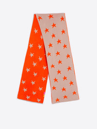 VILAGALLO NEON STARS SCARF - ORANGE & BEIGE