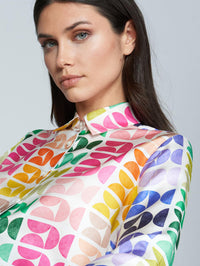 VILAGALLO GEOMETRIC SILK SHIRT - MULTICOLOR