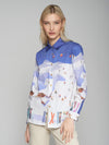 VILAGALLO SKI PRINT COTTON SHIRT - BLUE