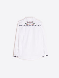 VILAGALLO MAFALDA SHIRT EMB WHITE TWILL