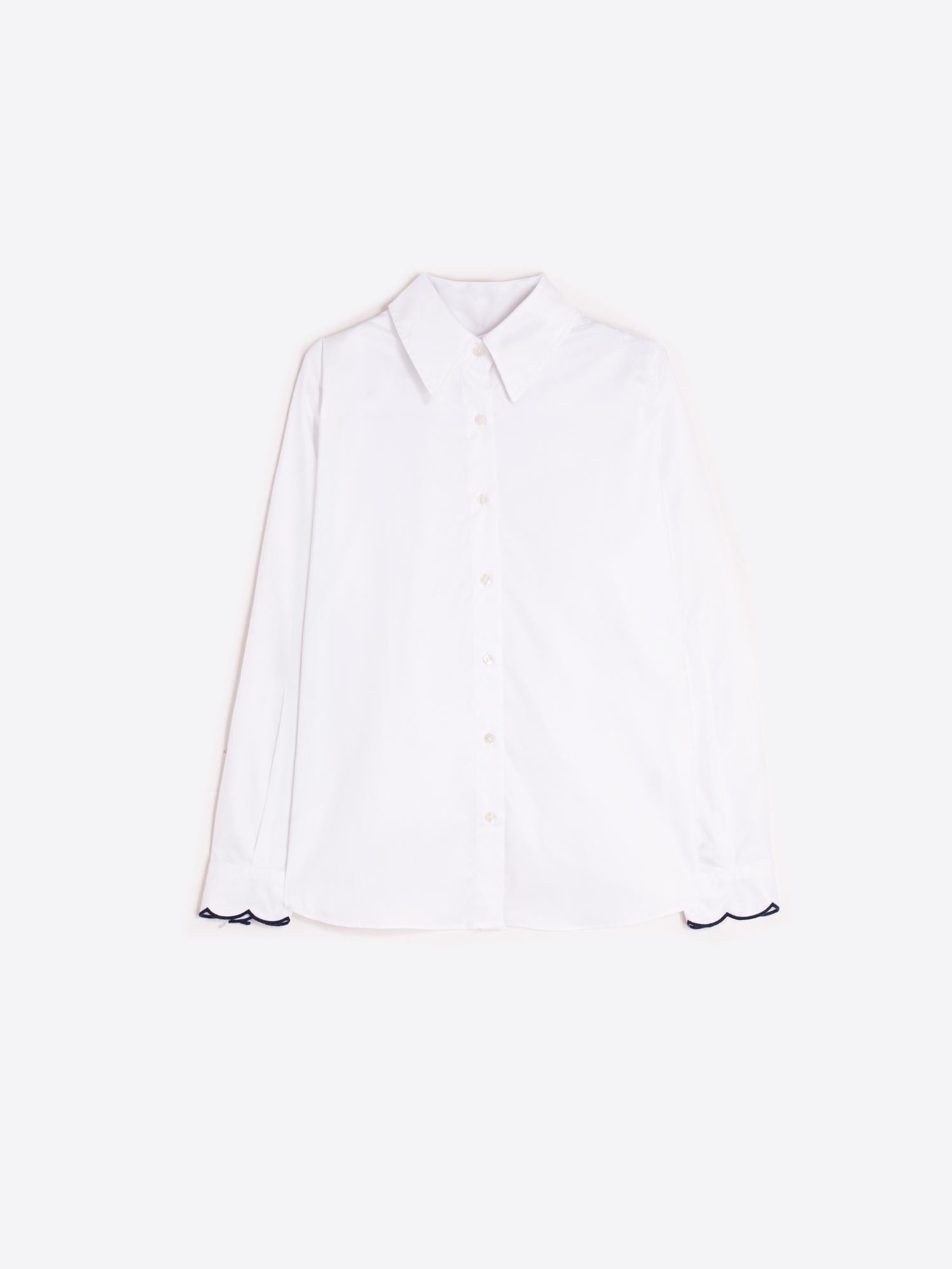 VILAGALLO MAFALDA SHIRT EMB WHITE TWILL