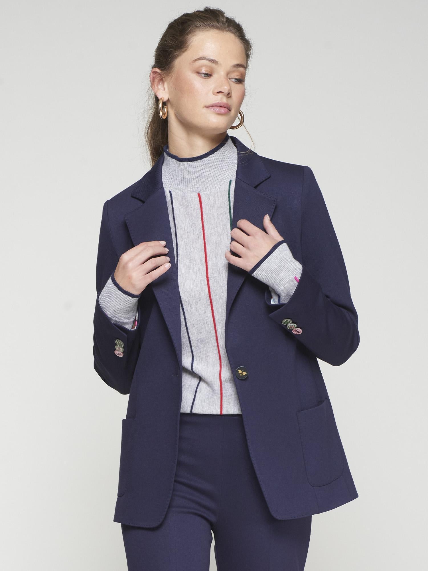 VILAGALLO NAVY BLUE JACKET WITH 2 OPENINGS STRUCTURE
