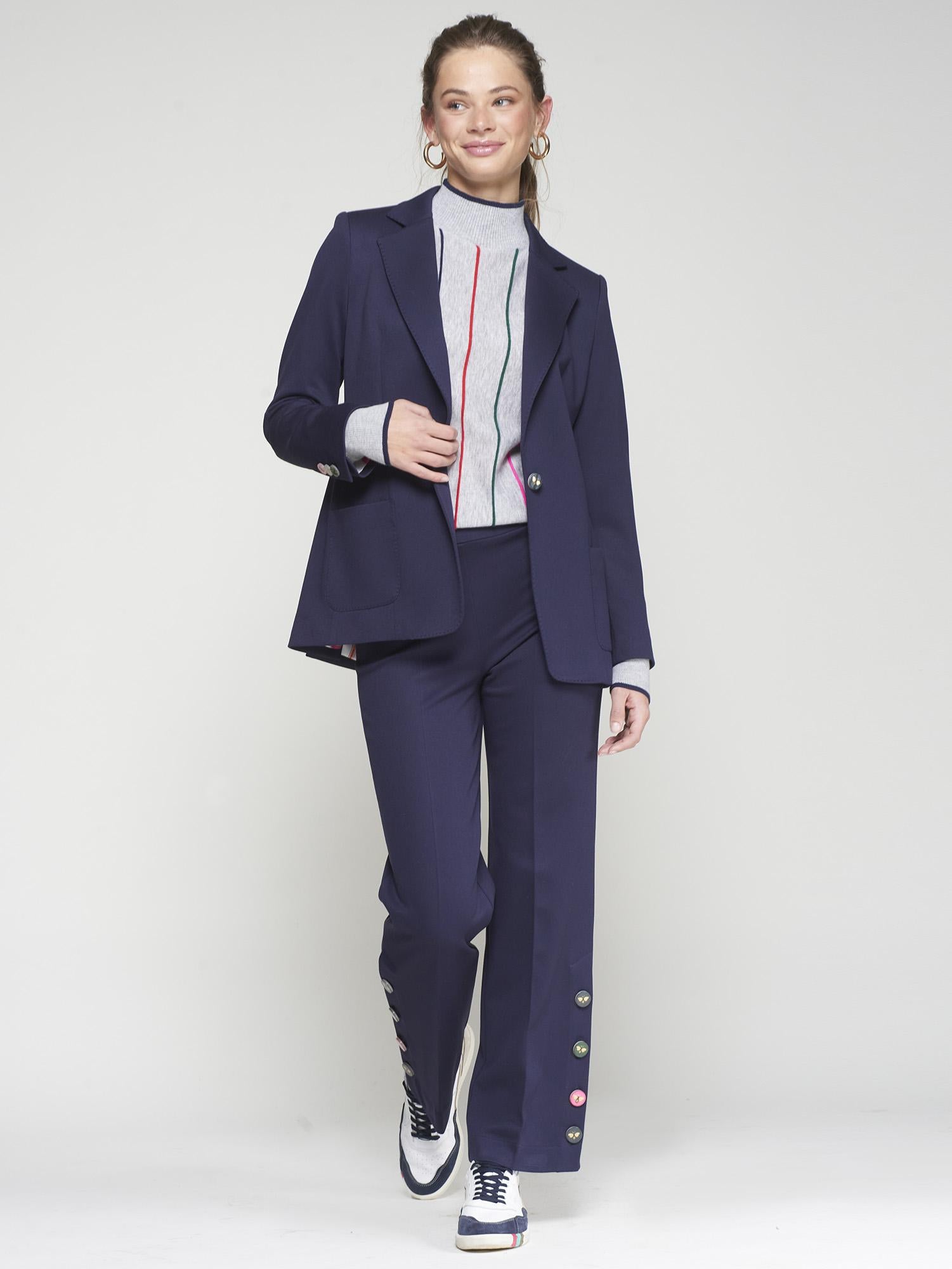 VILAGALLO NAVY BLUE JACKET WITH 2 OPENINGS STRUCTURE