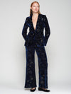 VILAGALLO VENUS VELVET FLOWER SEQUIN PANTS