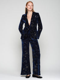 VILAGALLO VENUS VELVET FLOWER SEQUIN PANTS