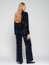 VILAGALLO VENUS VELVET FLOWER SEQUIN PANTS