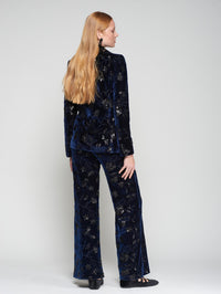 VILAGALLO VENUS VELVET FLOWER SEQUIN PANTS