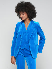 VILAGALLO HEATHER BLUE VELVET JACKET