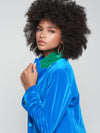 VILAGALLO HEATHER BLUE VELVET JACKET