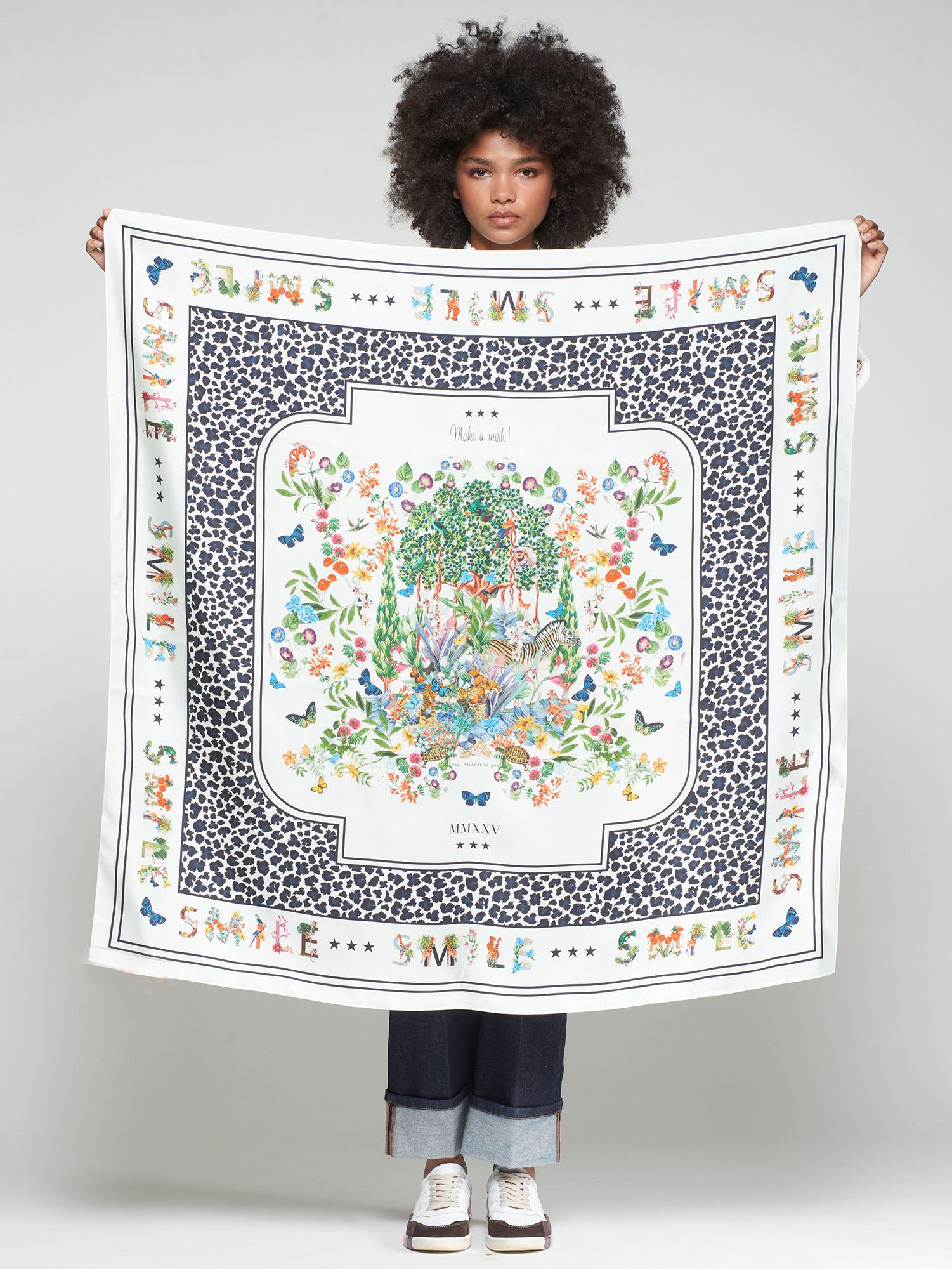 VILAGALLO SILK SCARF MAKE A WISH SILK