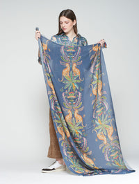 VILAGALLO LEOPARDS AND PALM TREES SCARF