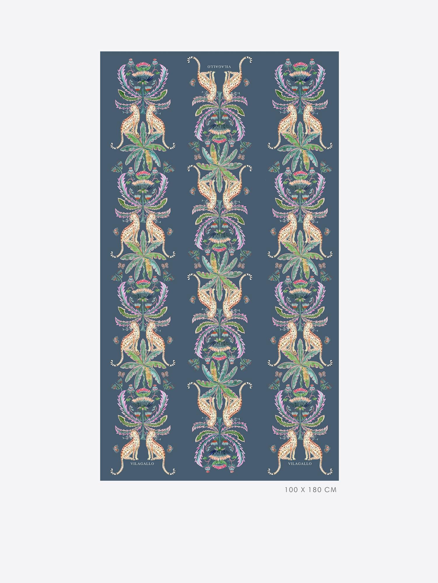 VILAGALLO LEOPARDS AND PALM TREES SCARF