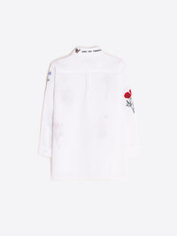 VILAGALLO SARA EMB LINO SHIRT - WHITE