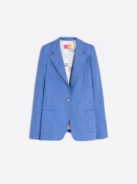 VILAGALLO GADEA ESPIGA LINO JACKET - BLUE