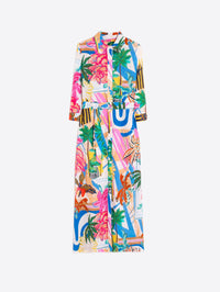 VILAGALLO ISOTA COMO PRINT DRESS