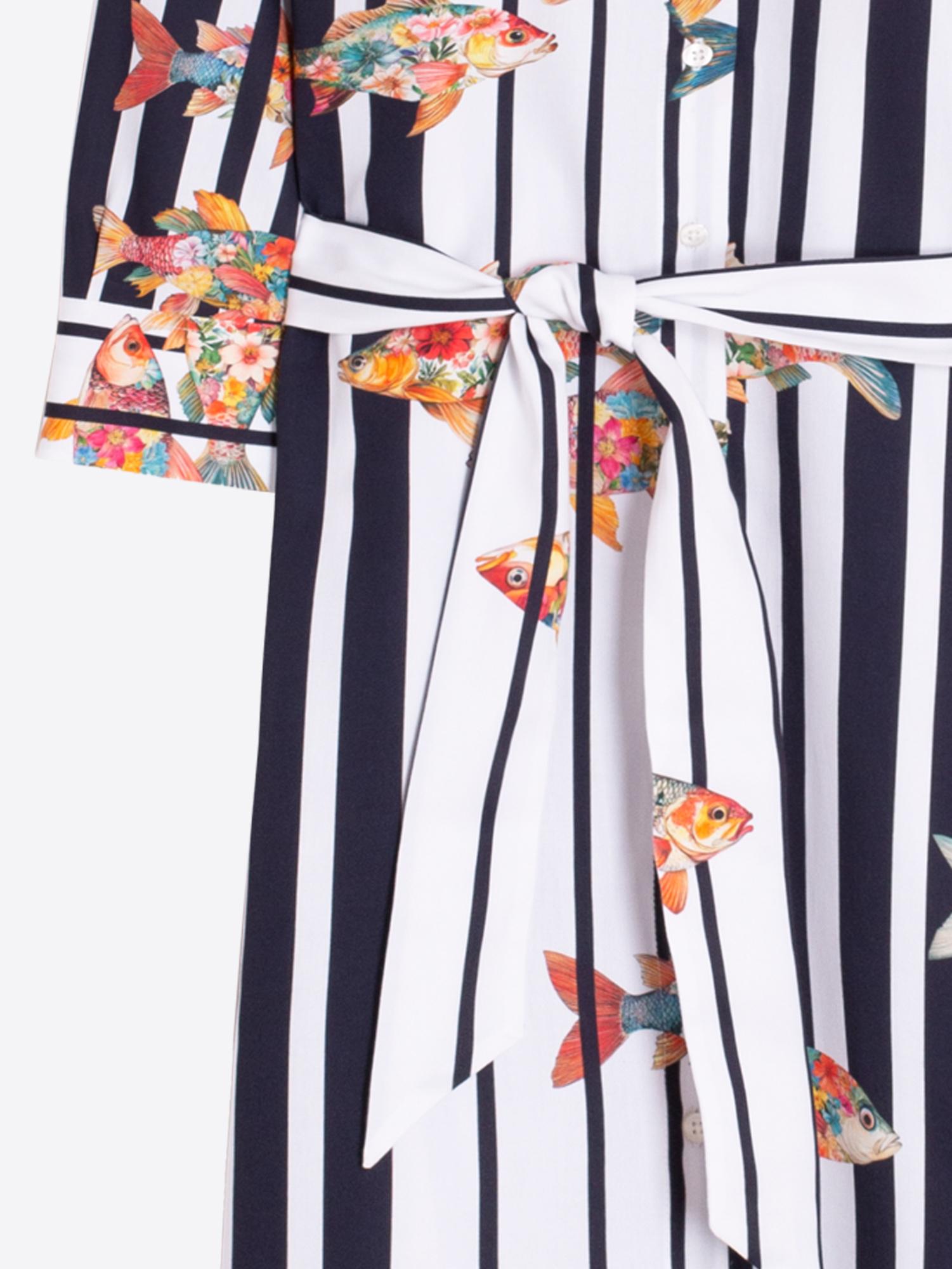 VILAGALLO CAMISERO PECES RAYAS DRESS