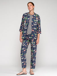 VILAGALLO JULIET JUNGLE DISCO PRINT PANT - MARINO