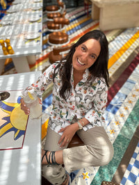 VILAGALLO TIFFANY JUNGLE DISCO PRINT SHIRT - WHITE